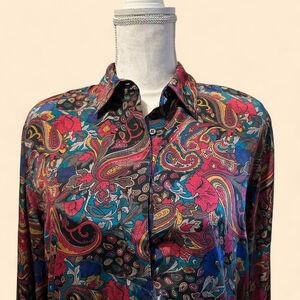 Vintage Alfred Dunner Multicolored Paisley Blouse